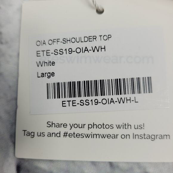 NWT ETE Oia Off-Shoulder White Bikini Top size Large - Picture 5 of 13